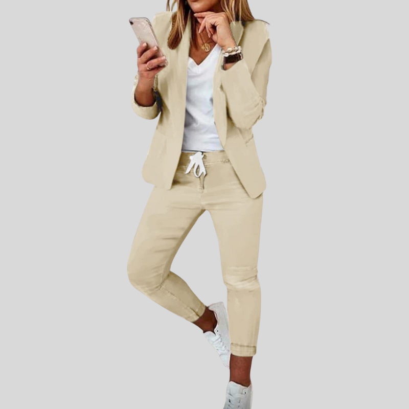 Mary | Ensemble deux pièces avec blazer à carreaux et pantalon assorti