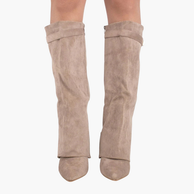 Damskie zamszowe buty ortopedyczne na niskim obcasie