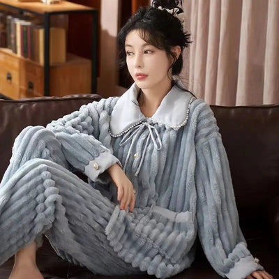 Pyjama chaud et élégant en flanelle - Nika