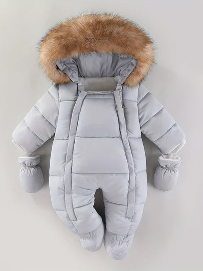 Mono de bebé Frosty: mono de invierno de lujo con capucha para los meses más fríos