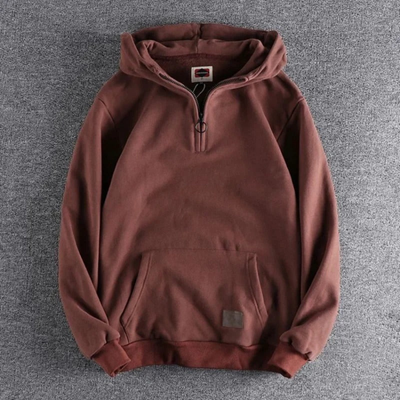 Hommes Semi-Zip Chaud Hiver Sweat à capuche | Manches longues