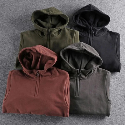 Hommes Semi-Zip Chaud Hiver Sweat à capuche | Manches longues