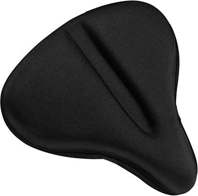Coussin de selle de vélo noir ergonomique, design large et confortable, idéal pour vélo de route ou VTT, améliore le confort et réduit la pression.