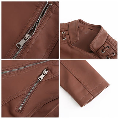 Léa | Veste en cuir d'agneau premium