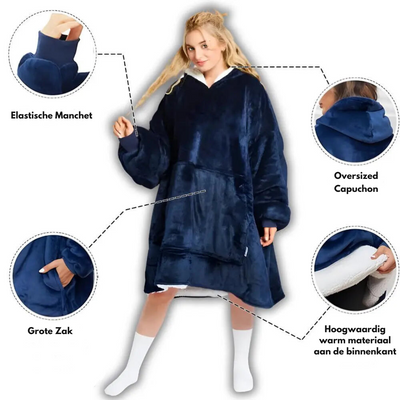 Bluza polarowa oversize - Pluszowa podszewka sherpa