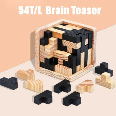 54 pièces de puzzle en bois