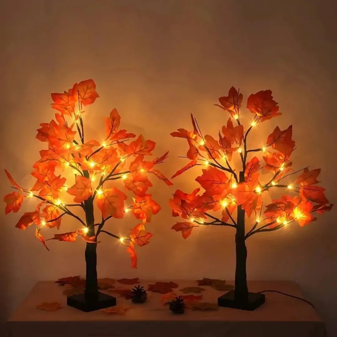 Lampe en forme d'érable artificiel avec lumières LED - Parfait pour la décoration d'Halloween et de Noël
