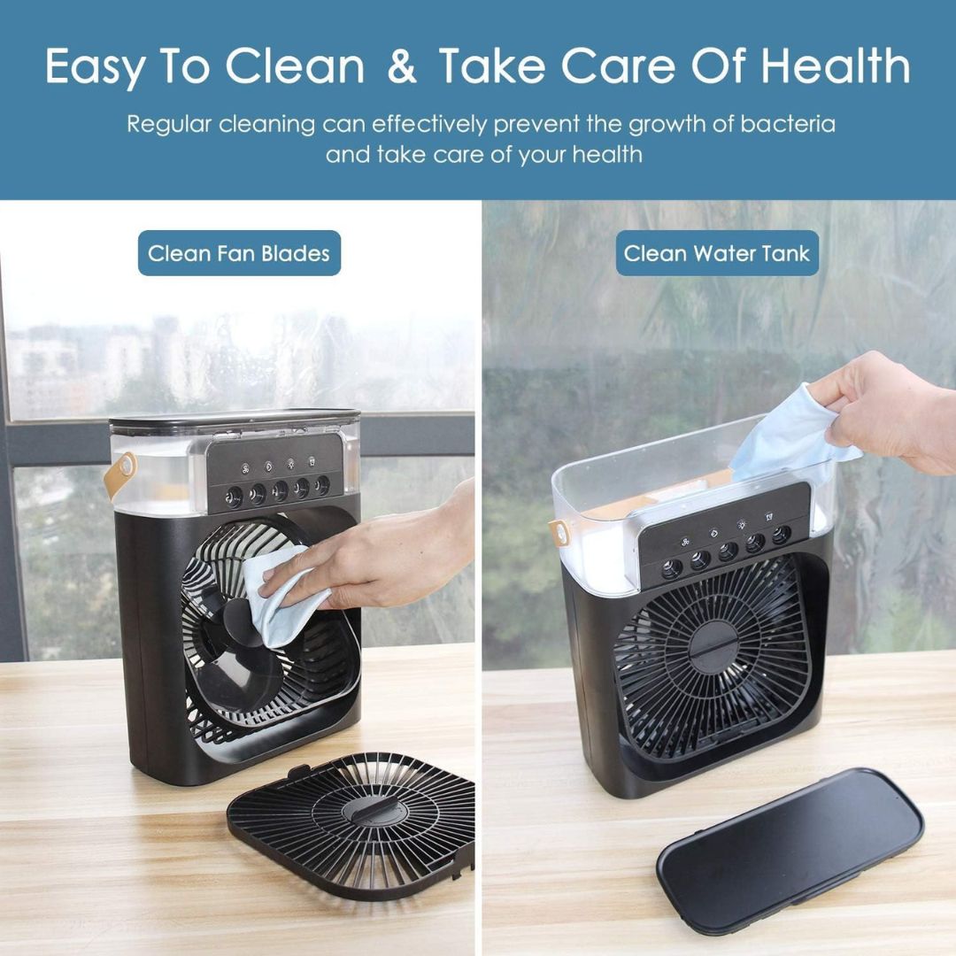 BREEZEFLOW | Rafraîchisseur d'air et humidificateur portable 3-en-1