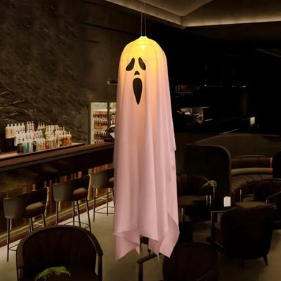 Halloween Fantôme Blanc Lumineux - Décoration suspendue à LED avec lumières féeriques