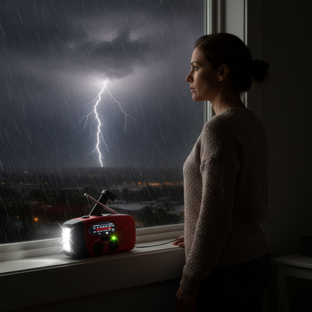 Radiotelefon ratunkowy ReadyWave | z korbką i panelem słonecznym