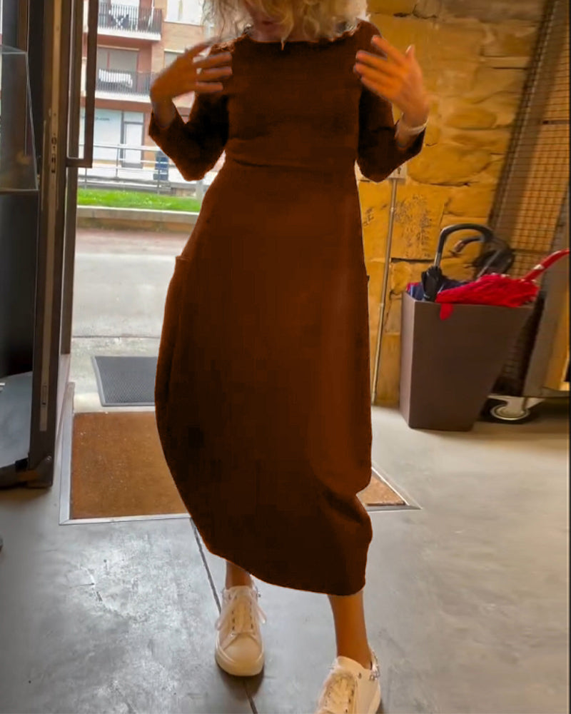Alessandra | Robe Midi Col Ronde