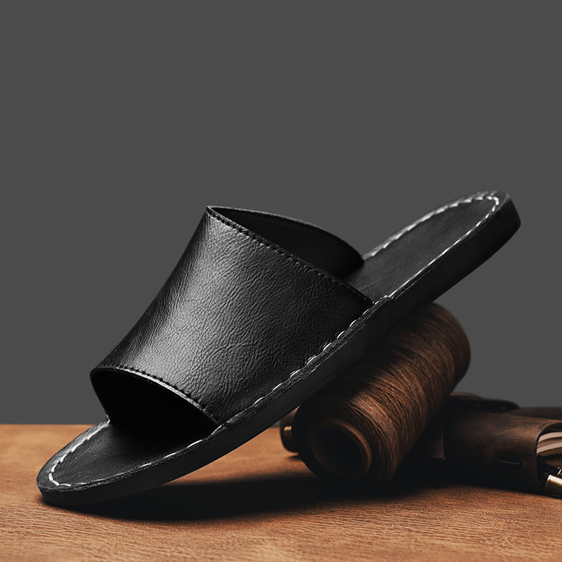 Zapatillas cruzadas de piel auténtica para hombre