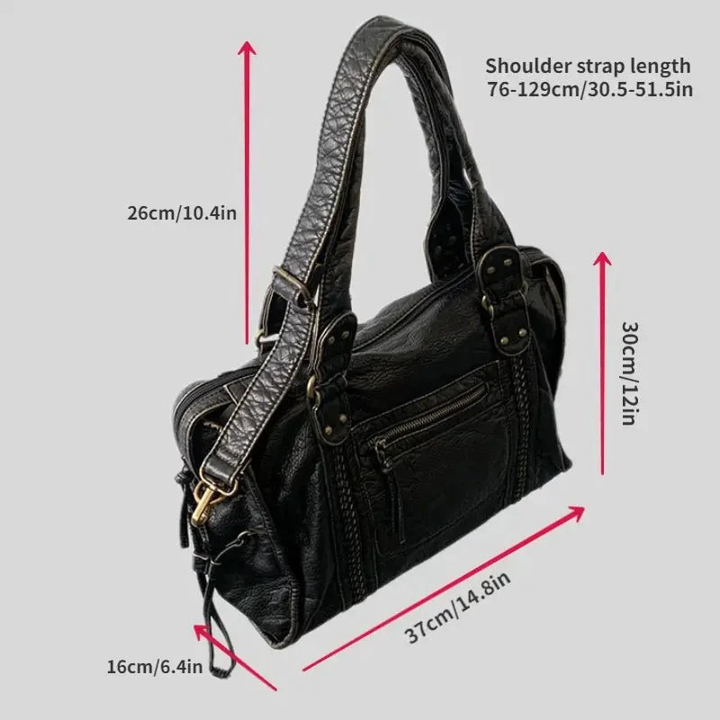 Rachela | Large black handbag | Soft premium leather