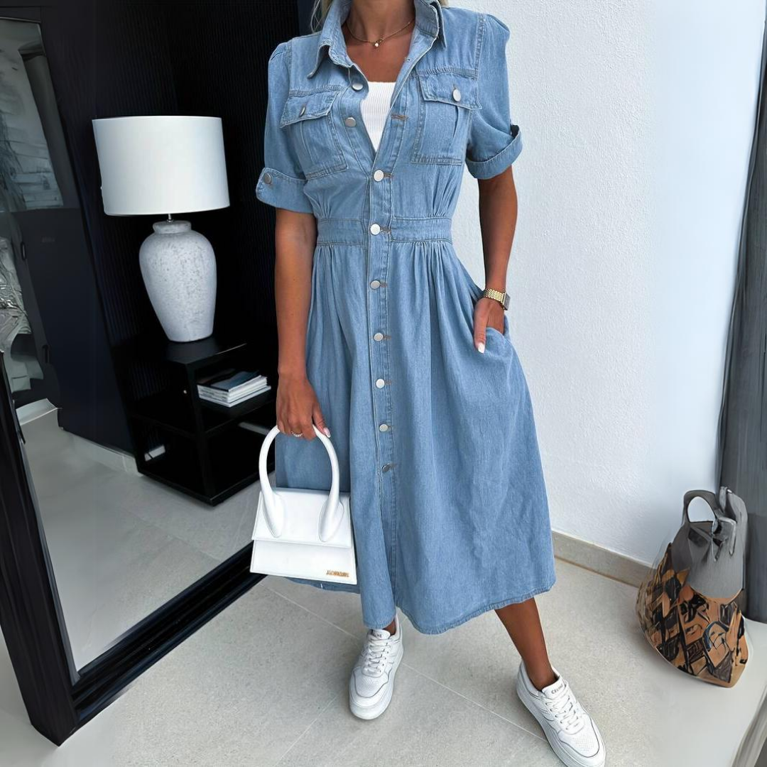 Eliana - Robe midi en jean pour toutes les saisons