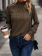 Camiseta elegante de manga larga y cuello alto para mujer - perfecta para el otoño - mezcla de poliéster
