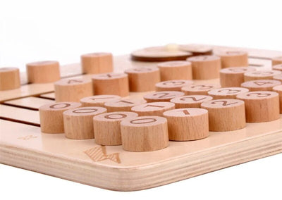 Jeu éducatif en bois pour enfants, chiffres et lettres gravés, jouet Montessori, développement cognitif, apprentissage ludique, matériel durable.