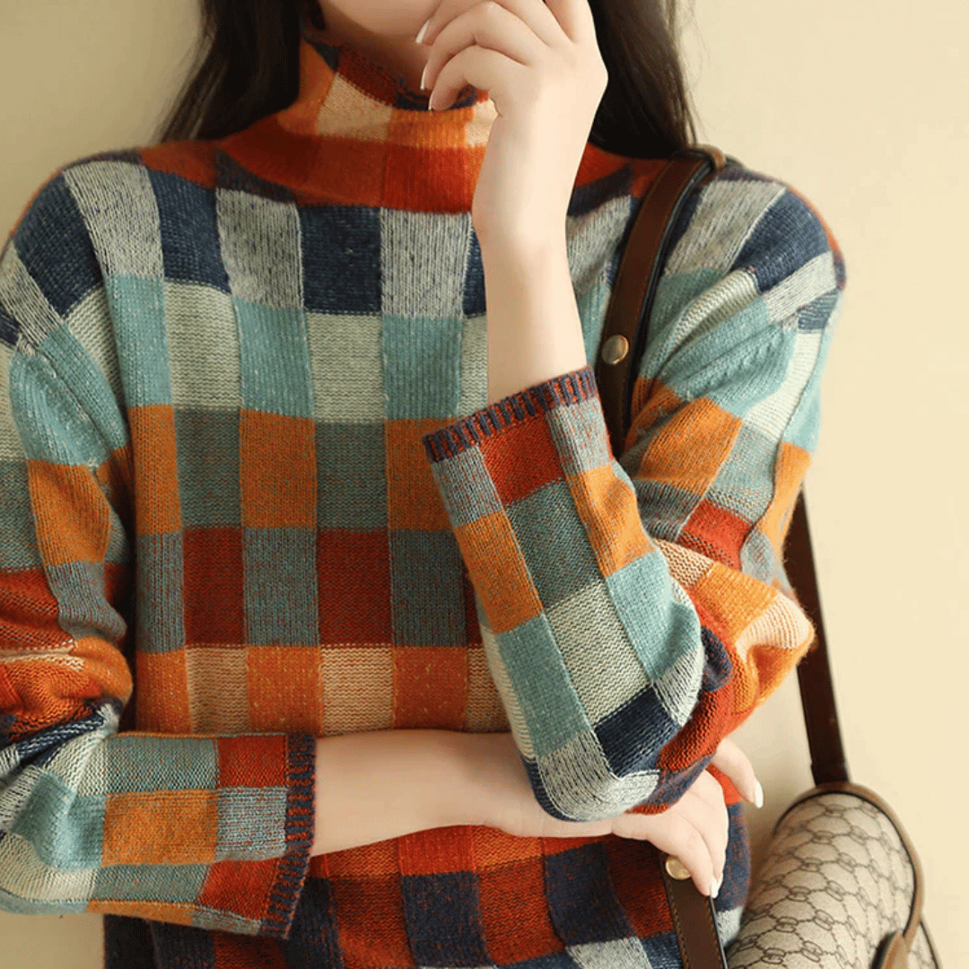 Col roulé en cachemire doux | Patchwork stylé
