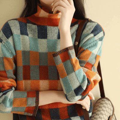 Col roulé en cachemire doux | Patchwork stylé