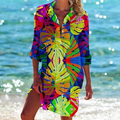 Aleah - Robe d'été à imprimé tropical