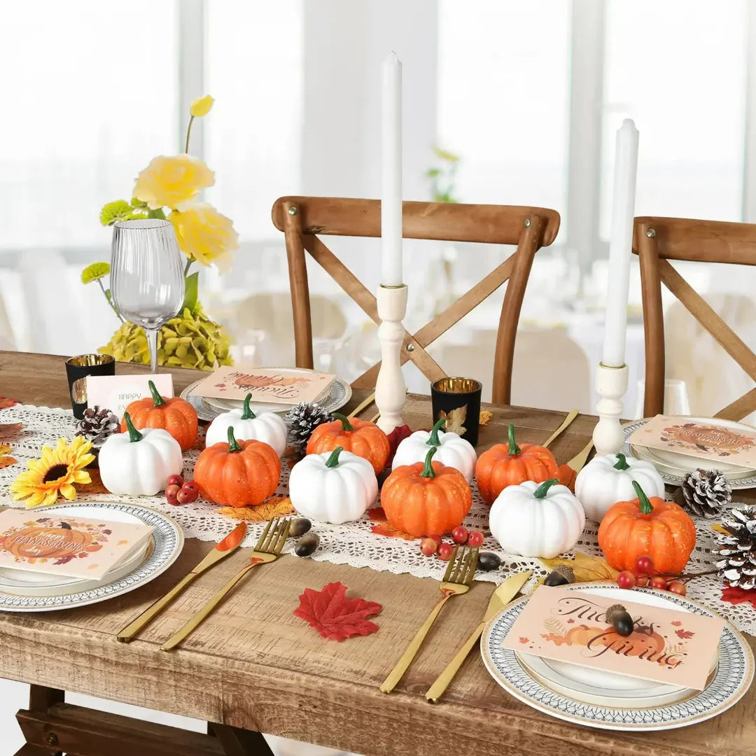Décoration 12 pièces feuilles d'érable et citrouille d'automne