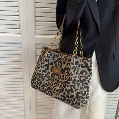 Sac fourre-tout à motif léopard