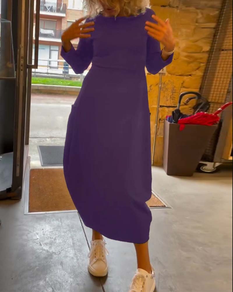 Alessandra | Robe Midi Col Ronde