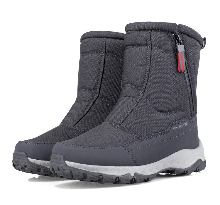 Bottes d'hiver pour femmes avec fermeture éclair latérale - Bottes de neige imperméables, antidérapantes et durables avec doublure chaude