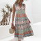 Vestido sin mangas con escote en V y estampado floral para mujer | Midi
