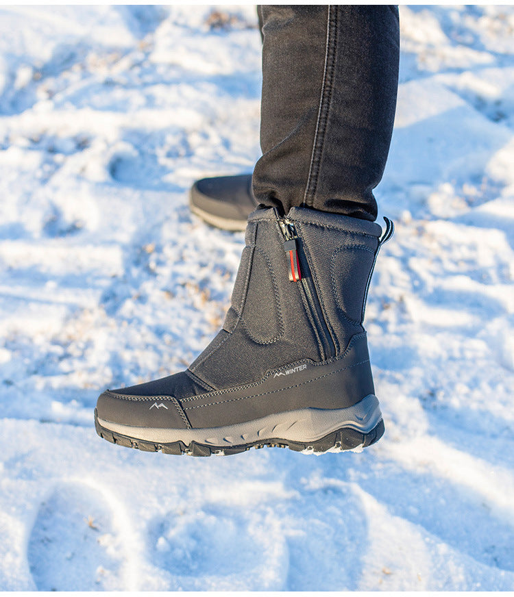 Bottes d'hiver pour femmes avec fermeture éclair latérale - Bottes de neige imperméables, antidérapantes et durables avec doublure chaude
