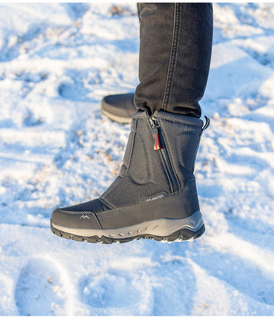 Bottes d'hiver pour femmes avec fermeture éclair latérale - Bottes de neige imperméables, antidérapantes et durables avec doublure chaude