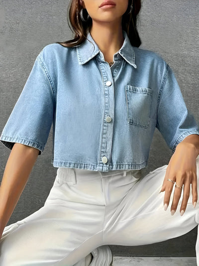 Alison - Chemise en jean bleu clair