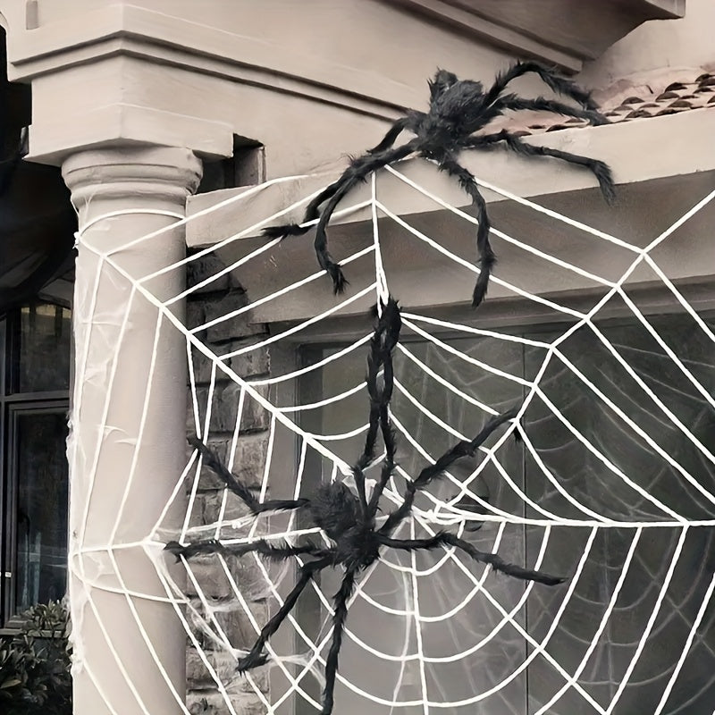 WebCreeper – Lot de 2 Araignées Géantes avec Toile Halloween
