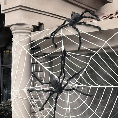 WebCreeper – Lot de 2 Araignées Géantes avec Toile Halloween