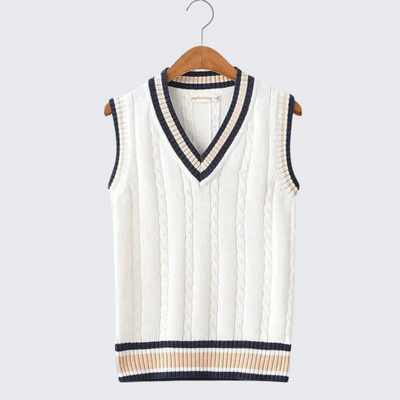 Christof - Pull en tricot sans manches à col en V pour hommes