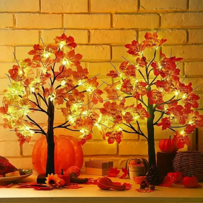 Lampe en forme d'érable artificiel avec lumières LED - Parfait pour la décoration d'Halloween et de Noël