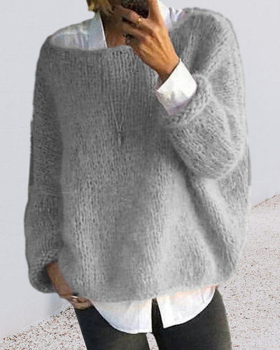 Maglione classico da donna lavorato a maglia con spalle scoperte