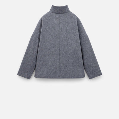 Abrigo corto de mujer con cuello alto chic