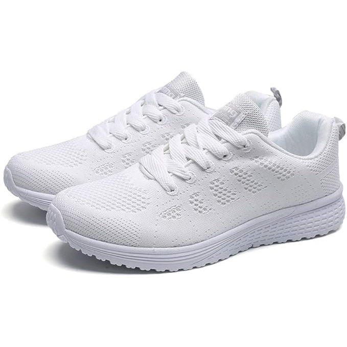 Chaussures de sport blanches pour hommes, design léger et respirant, semelle antidérapante, idéales pour la course et le fitness.