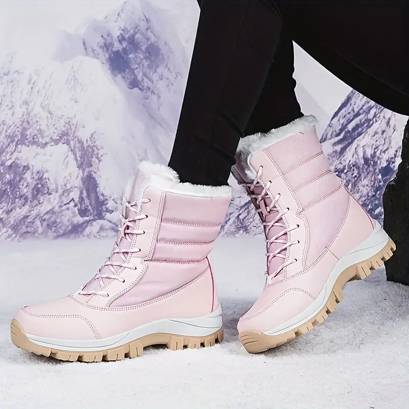 Bottes de neige imperméables pour femmes - Bottes d'hiver isolées avec semelle antidérapante