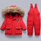 Manteau d'hiver chaud pour enfants avec col en fourrure