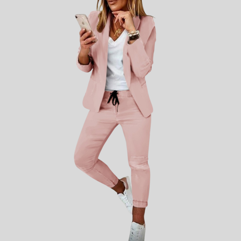 Mary | Ensemble deux pièces avec blazer à carreaux et pantalon assorti