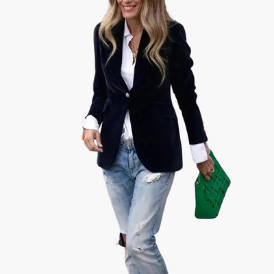 Aksamitna marynarka damska jednorzędowa