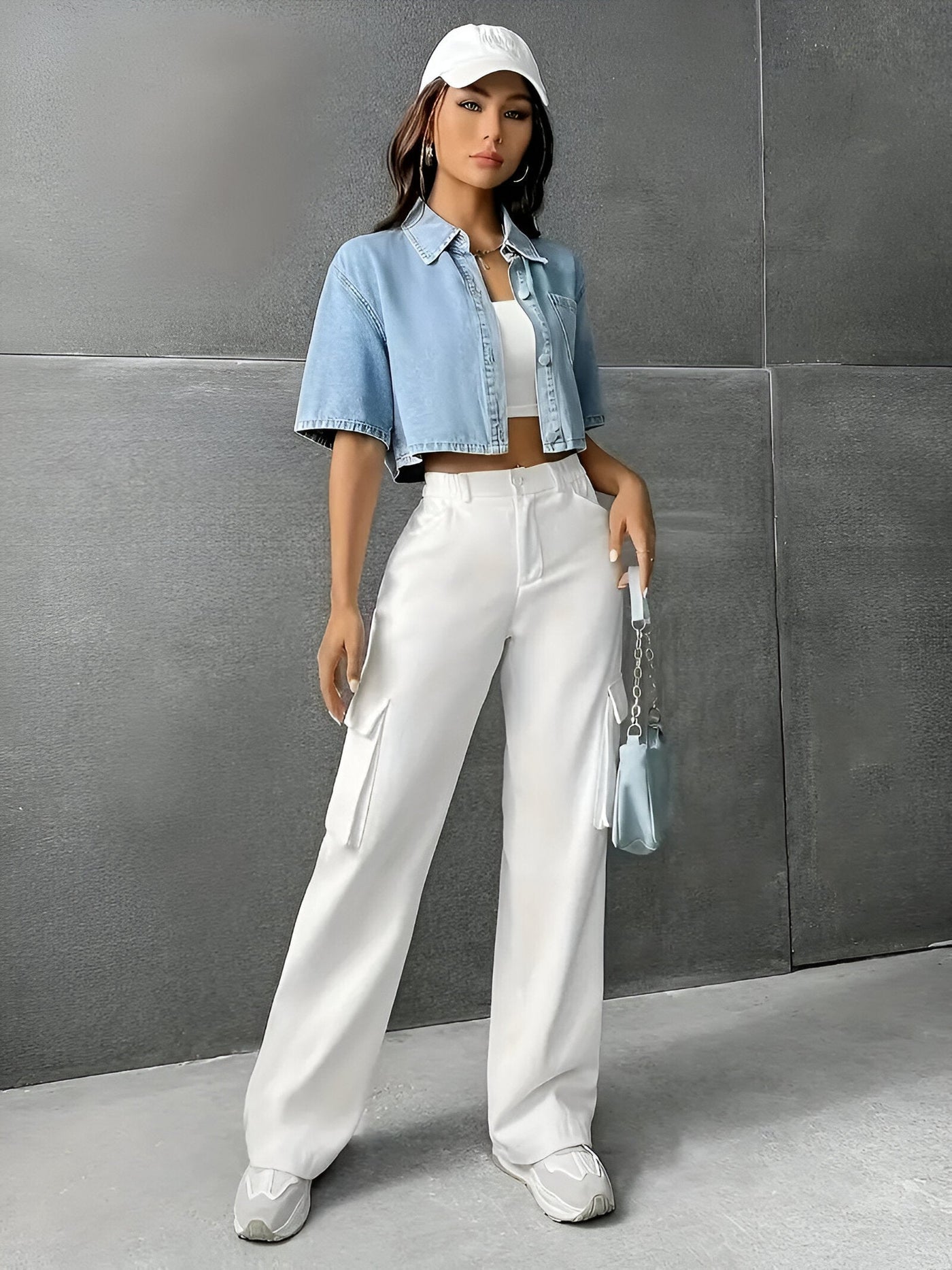 Alison - Chemise en jean bleu clair