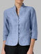 Blusa de manga 3/4 con cuello alto para mujer | Otoño Formal