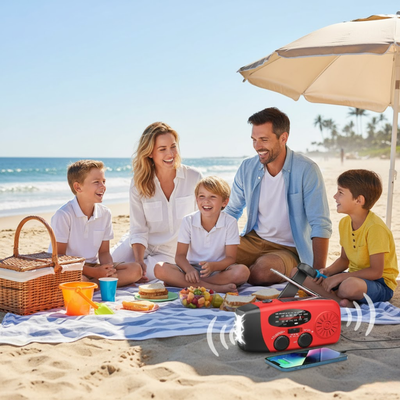 Radiotelefon ratunkowy ReadyWave | z korbką i panelem słonecznym