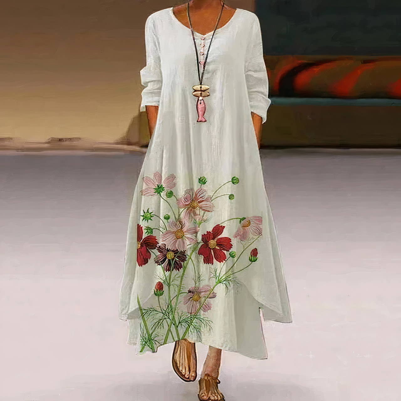 Robe élégante en coton - Durable, respirante, essentielle à la garde-robe en toute saison