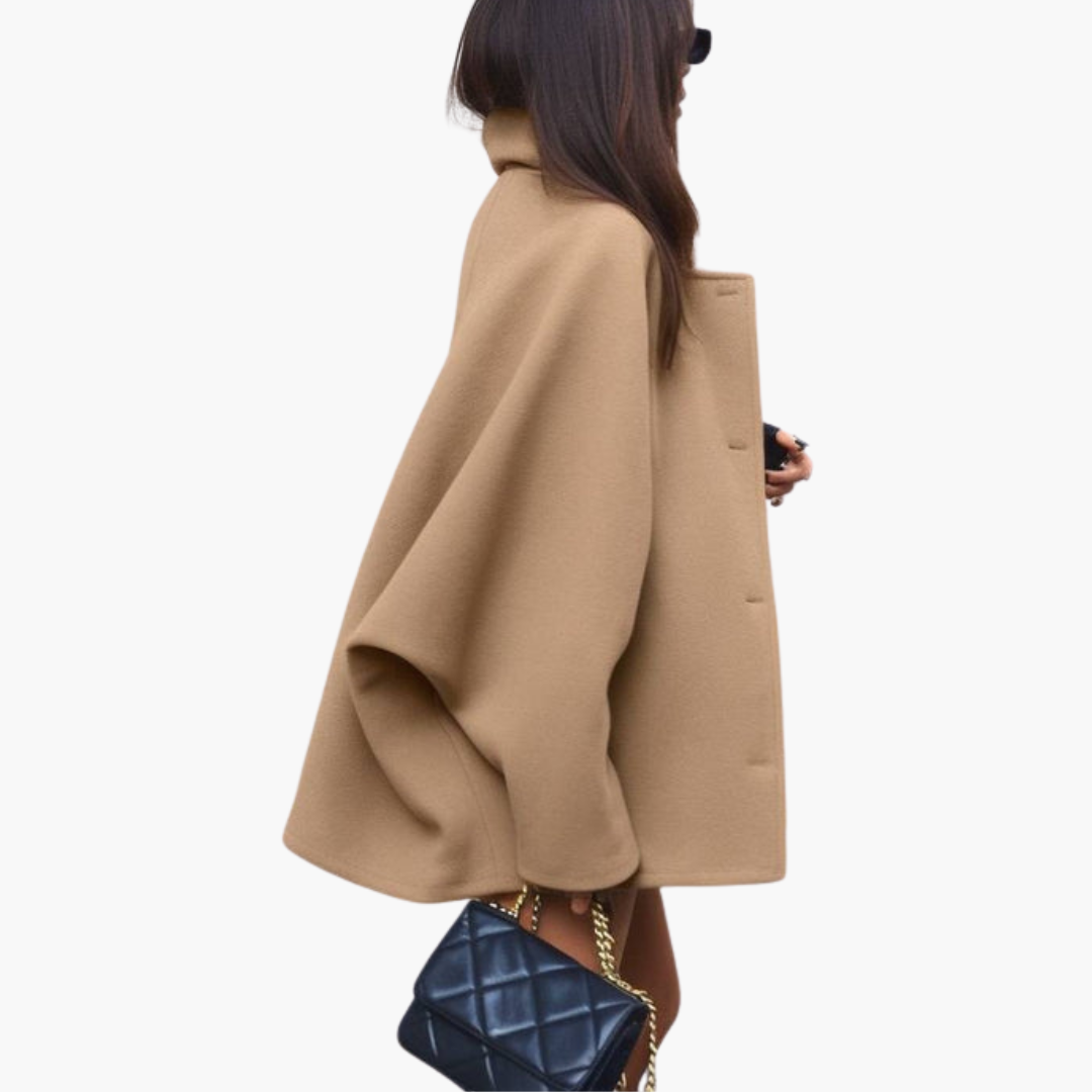 Palton de lână pentru femei cu nasturi