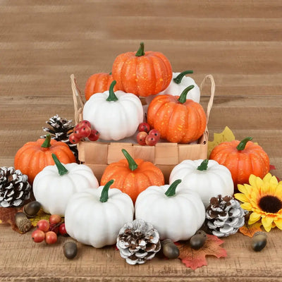 Décoration 12 pièces feuilles d'érable et citrouille d'automne