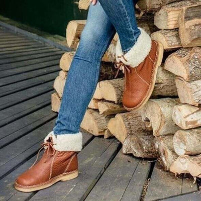 Bottes pour femmes imperméables en polaire avec doublure en laine chaude - Idéales pour l'hiver