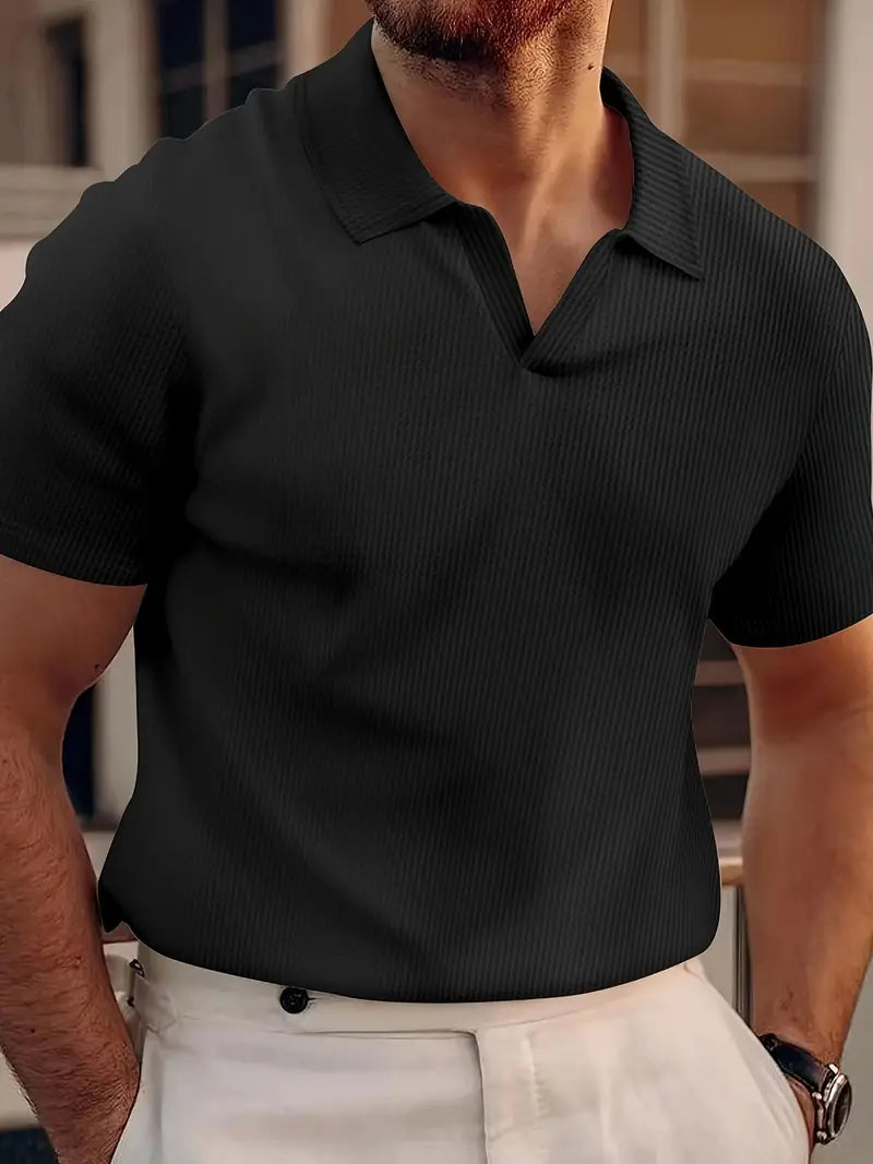 Polo décontracté à manches courtes pour hommes